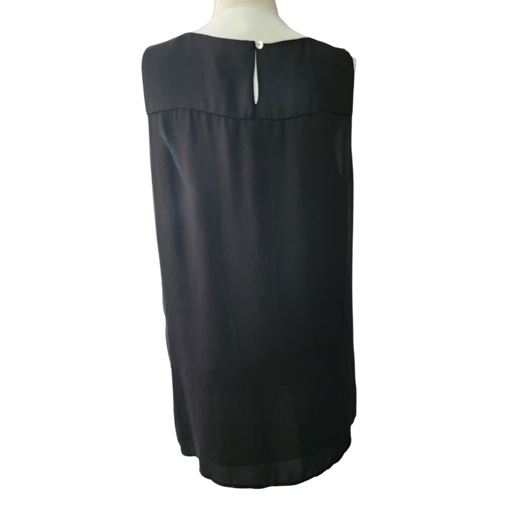 Chico's Lined Sleeveless Blouse Tank Top Women's L Black - Picture 5 of 11